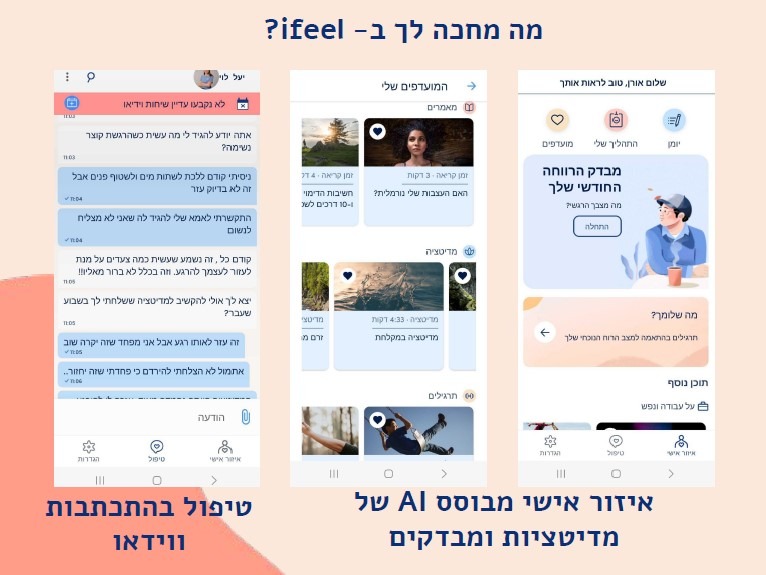 ifeel: המערכת מאפשרת למטפל ולמטופל גם להקליט הודעות זה לזה במהלך הצ'ט.